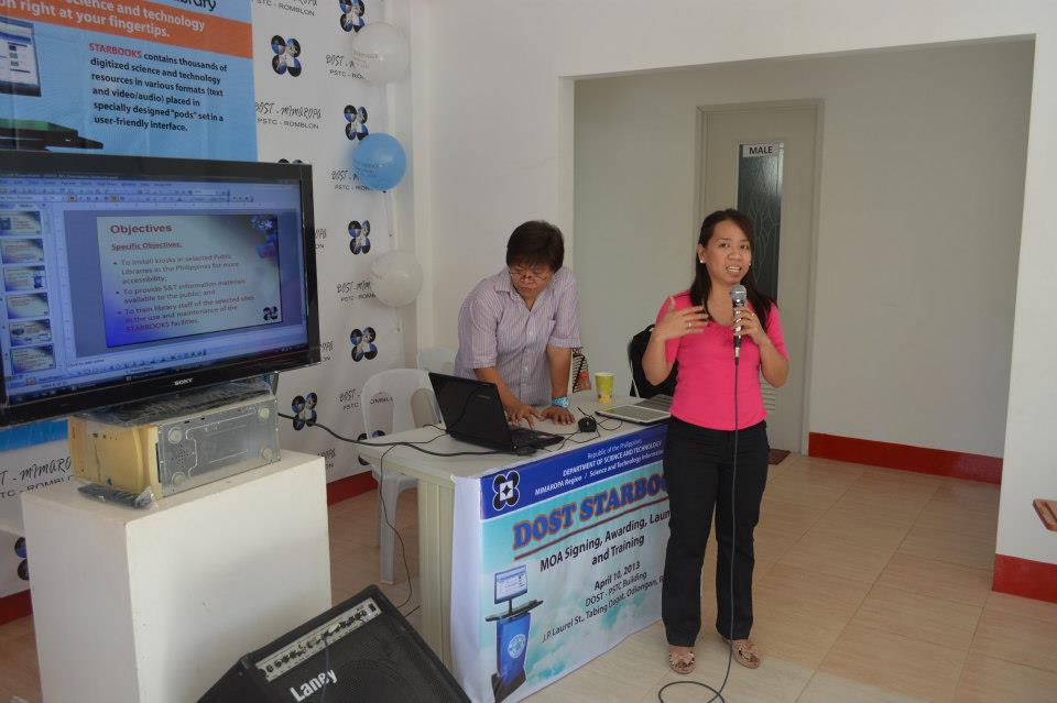 Orientation/Training, MOU Signing, Awarding and Launching of STARBOOKS at PSTC-Odiongan, Romblon - April 10, 2013 photo 2
